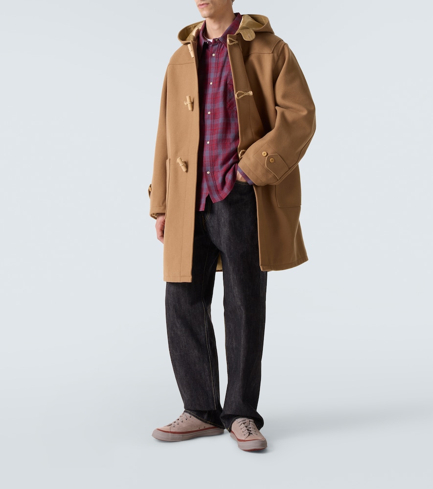 Visvim Commodore Wool And Linen Duffel Coat In Brown