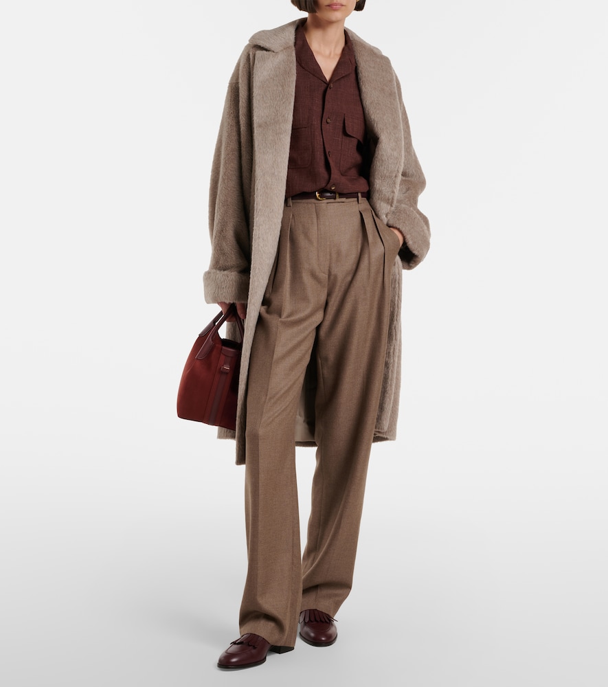Loro Piana Maria alpaca and wool wrap coat