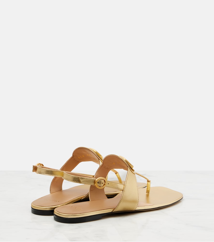 Garavani Vlogo Metallic Leather Thong Sandals