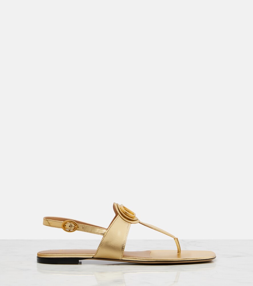  Valentino Garavani Valentino Garavani Sandalen Vlogo Aus Metallic-leder 