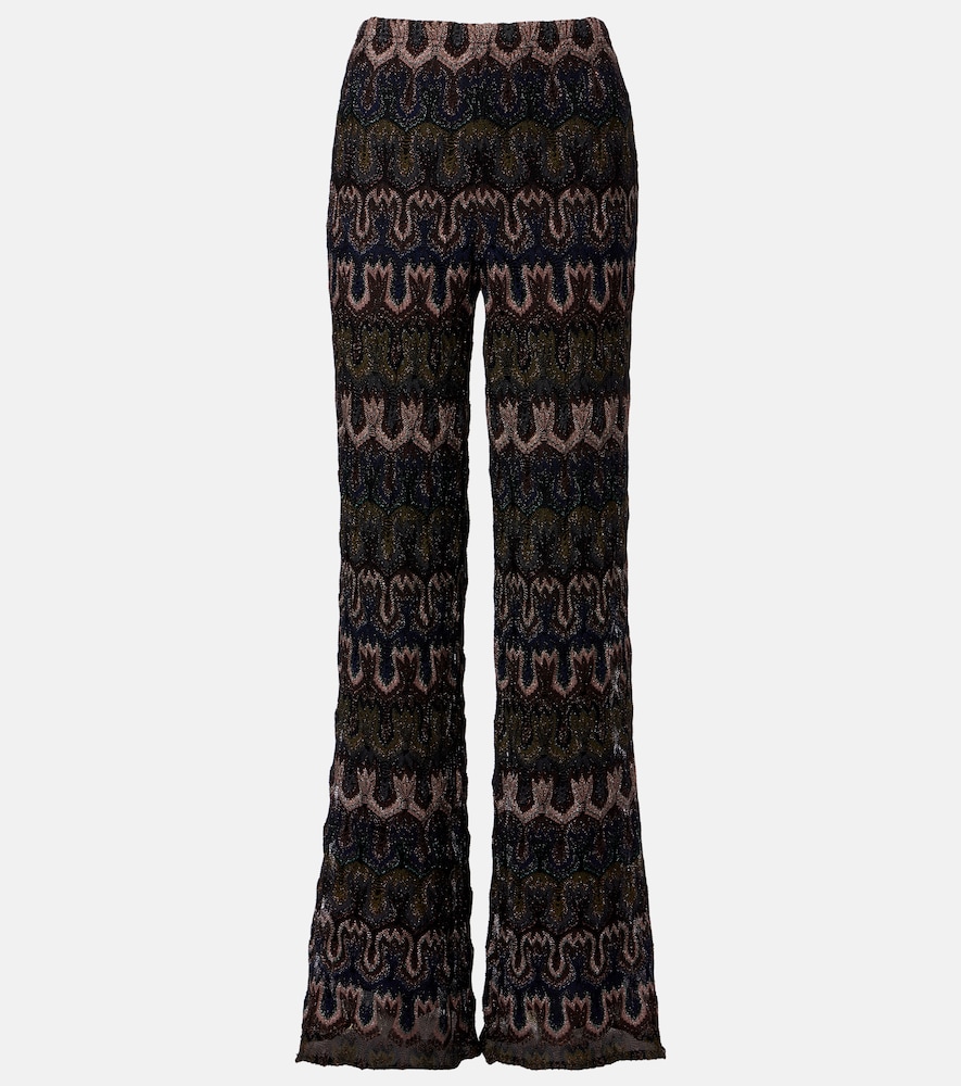Missoni Women's Multicoloured Intarsia Lame Flared Pants UK Size 16 - Mytheresa