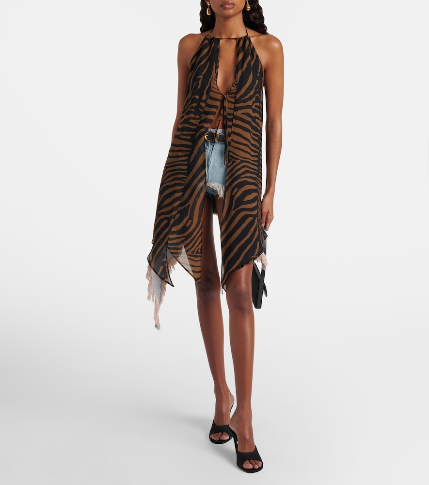  Blumarine Blumarine Printed Asymmetric Halterneck Top 