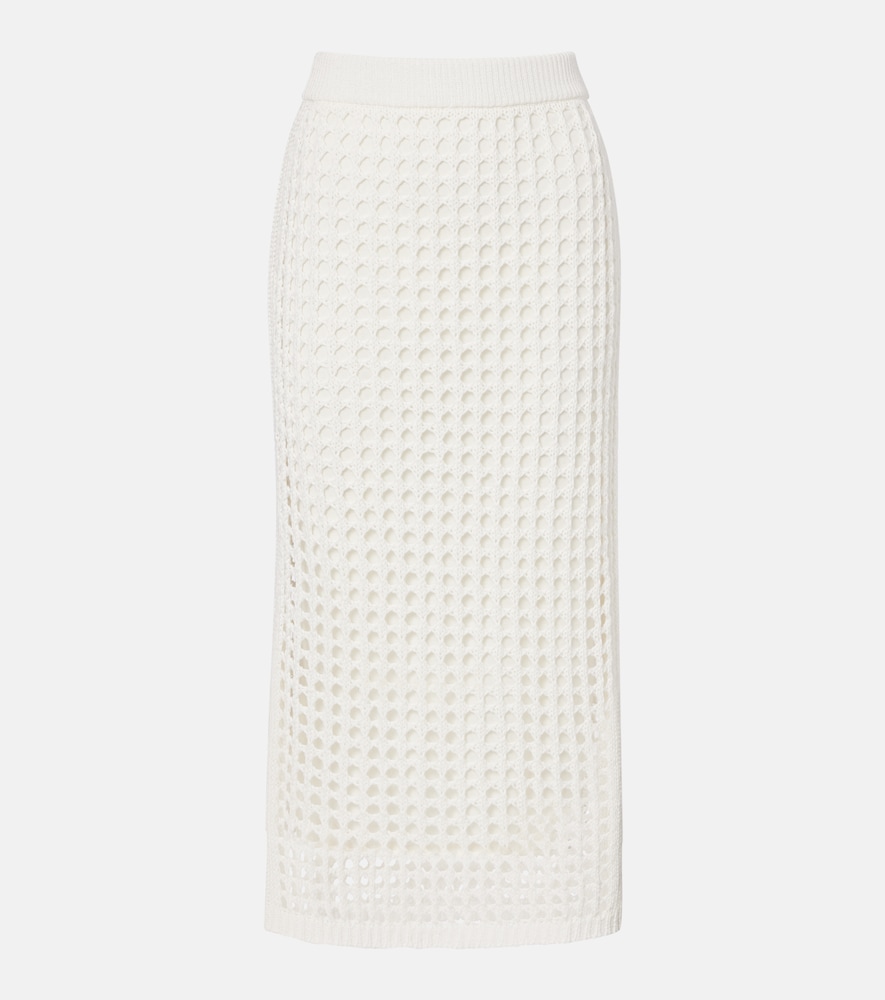 Max Mara Geode open-knit cotton midi skirt