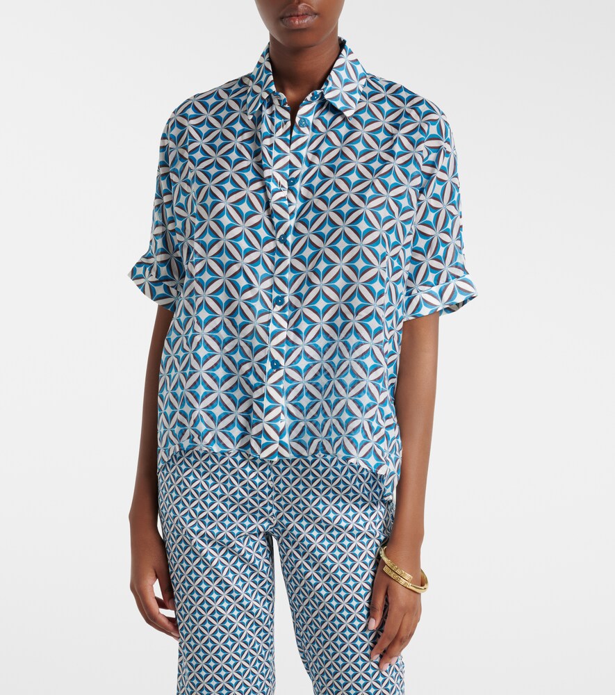Max Mara Ariete printed cotton and silk shirt