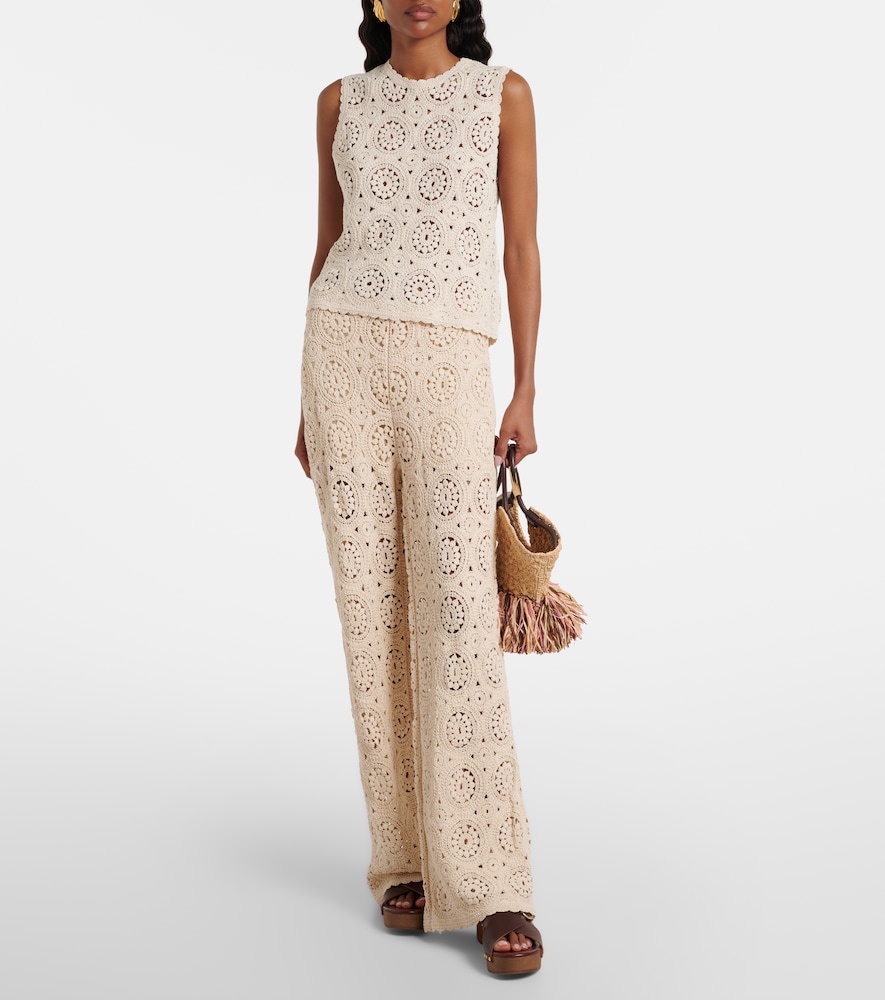 Frame The Crochet cotton wide-leg pants