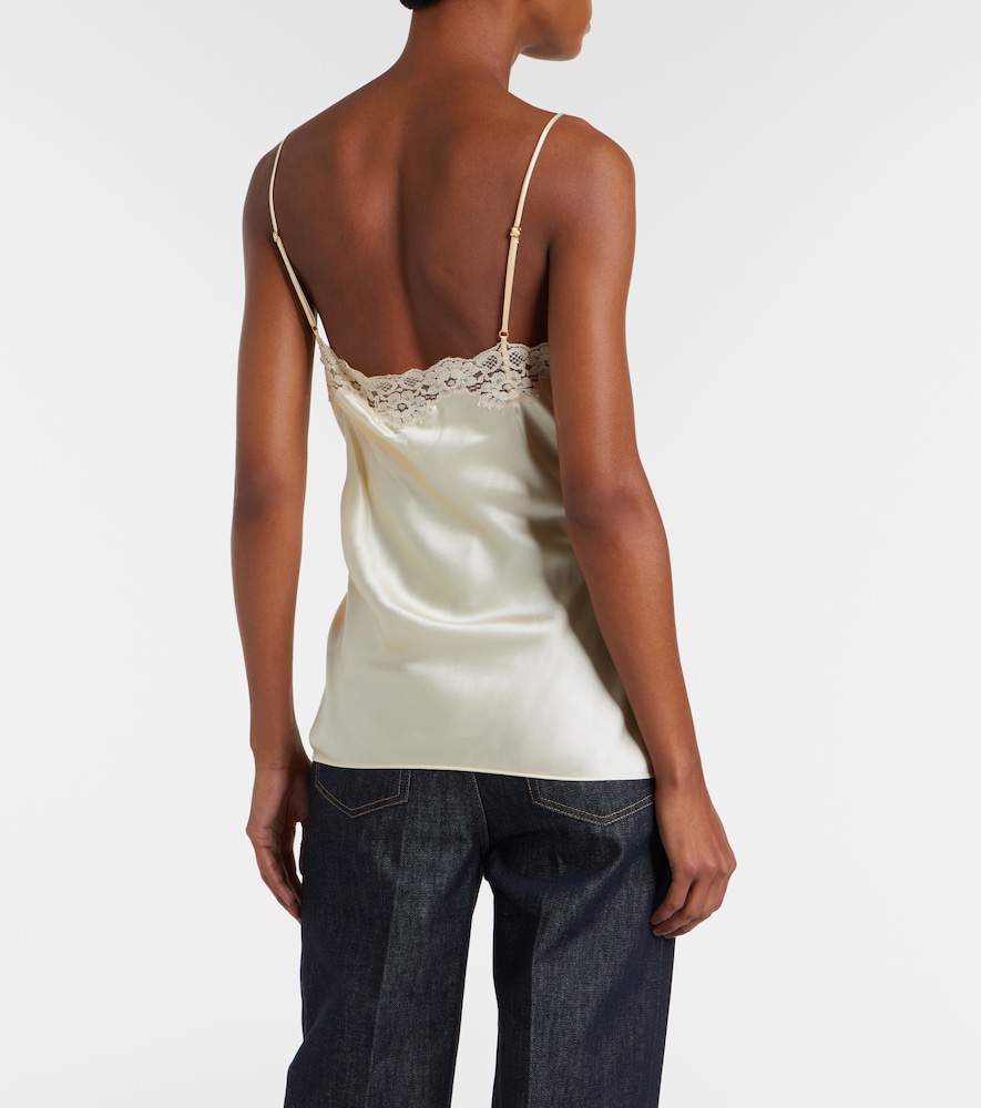  Stella Mccartney Stella Mccartney Top Aus Seidensatin Mit Spitze 