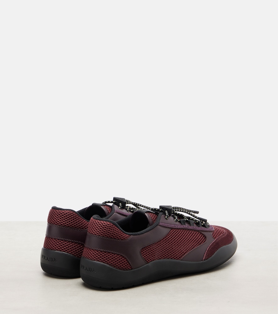  Prada Prada Speedrock Leather-trimmed Sneakers 