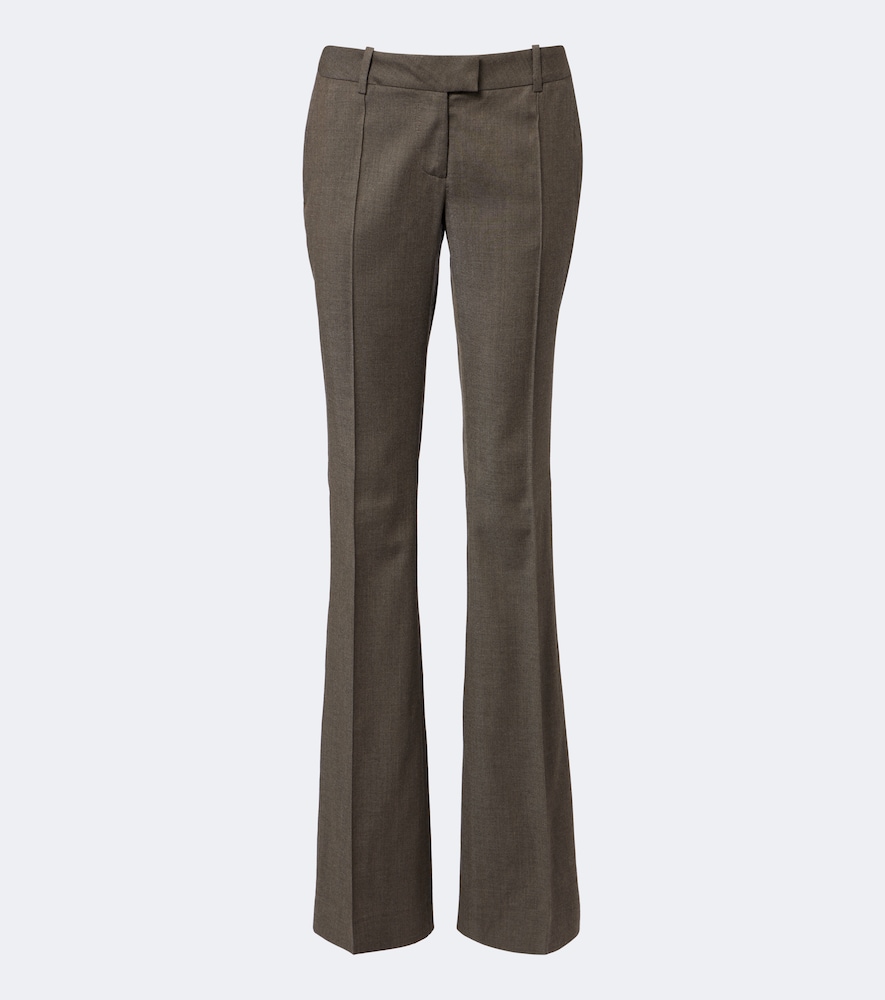 Pantaloni regular a vita bassa in misto lana