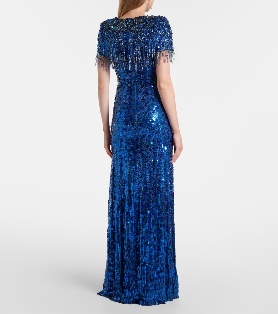  Jenny Packham Jenny Packham Embellished Fringed Gown 