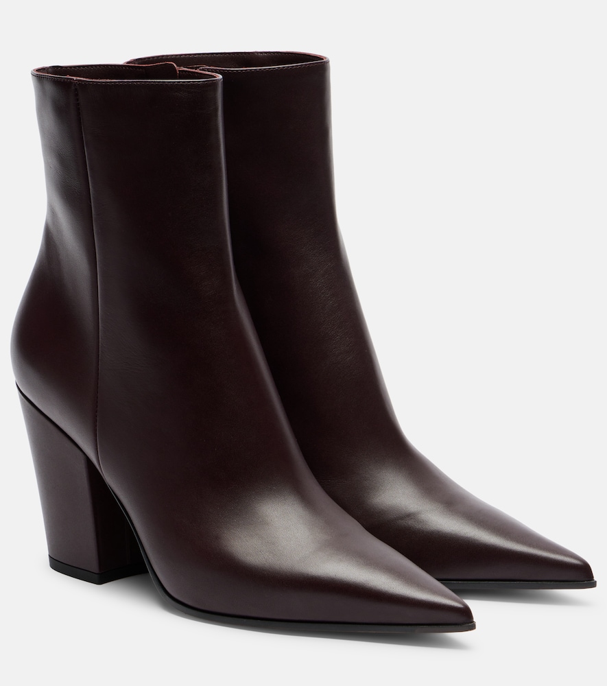 Gianvito Rossi Women's Burgundy Keinna Leather Ankle Boots UK Size 6.5 - Mytheresa