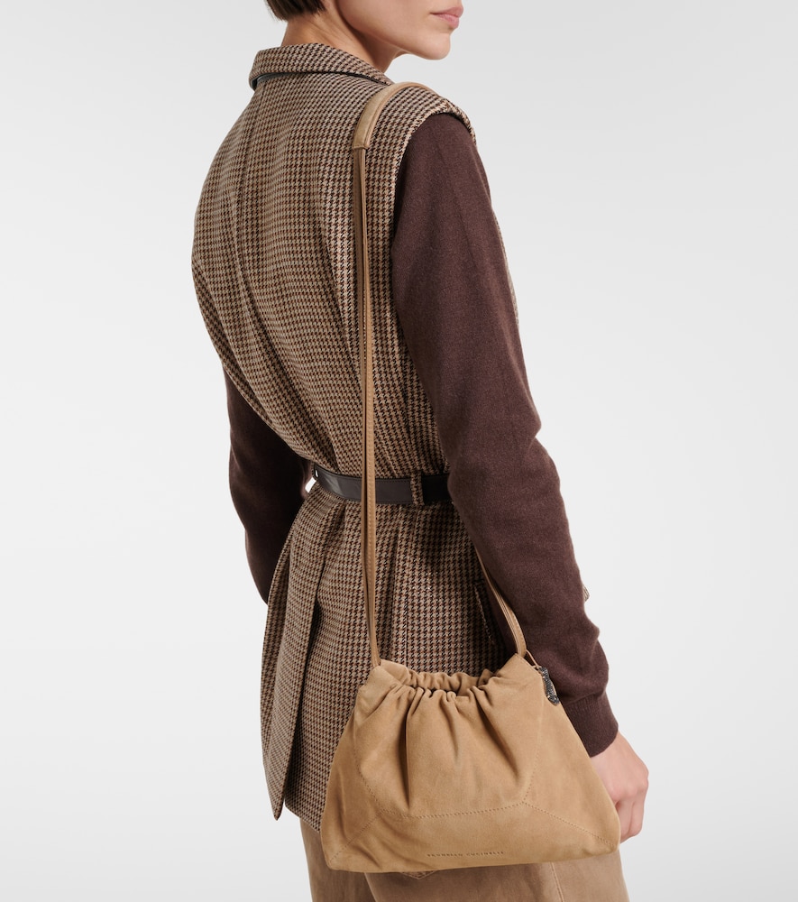 Brunello Cucinelli Mellow Small suede shoulder bag