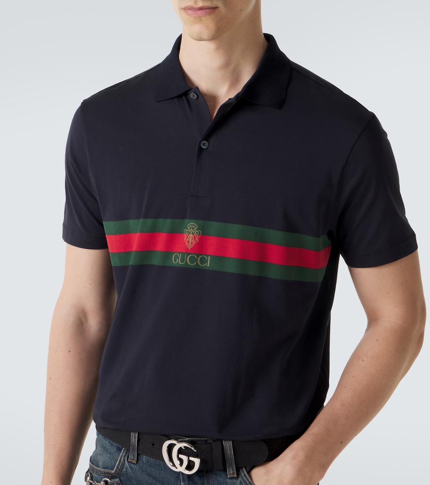  Gucci Gucci Polohemd Web Stripe Aus Baumwoll-jersey 