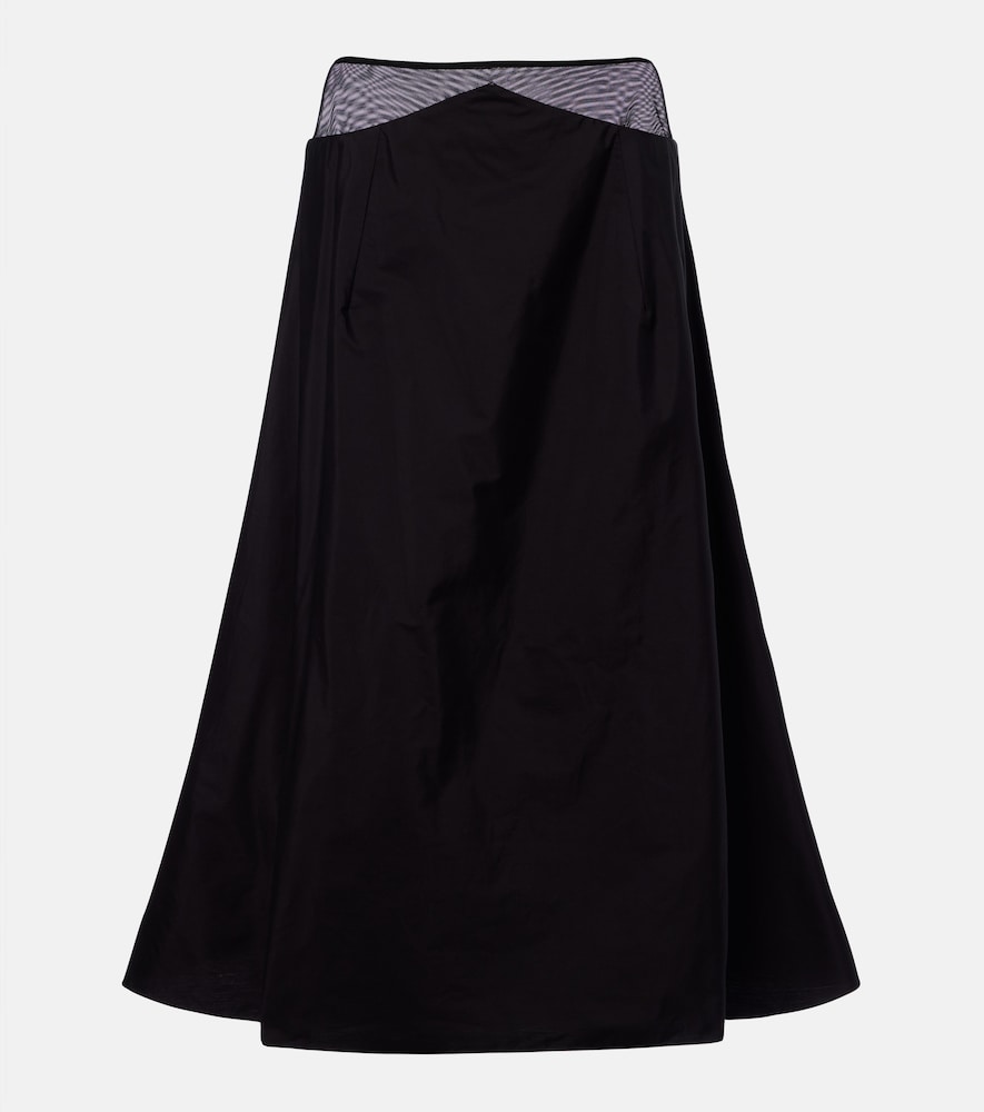 The Row Irella Cotton Poplin Midi Skirt In Black