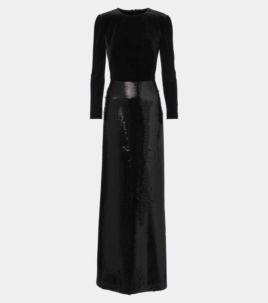 Robe aus Samt mit Pailletten