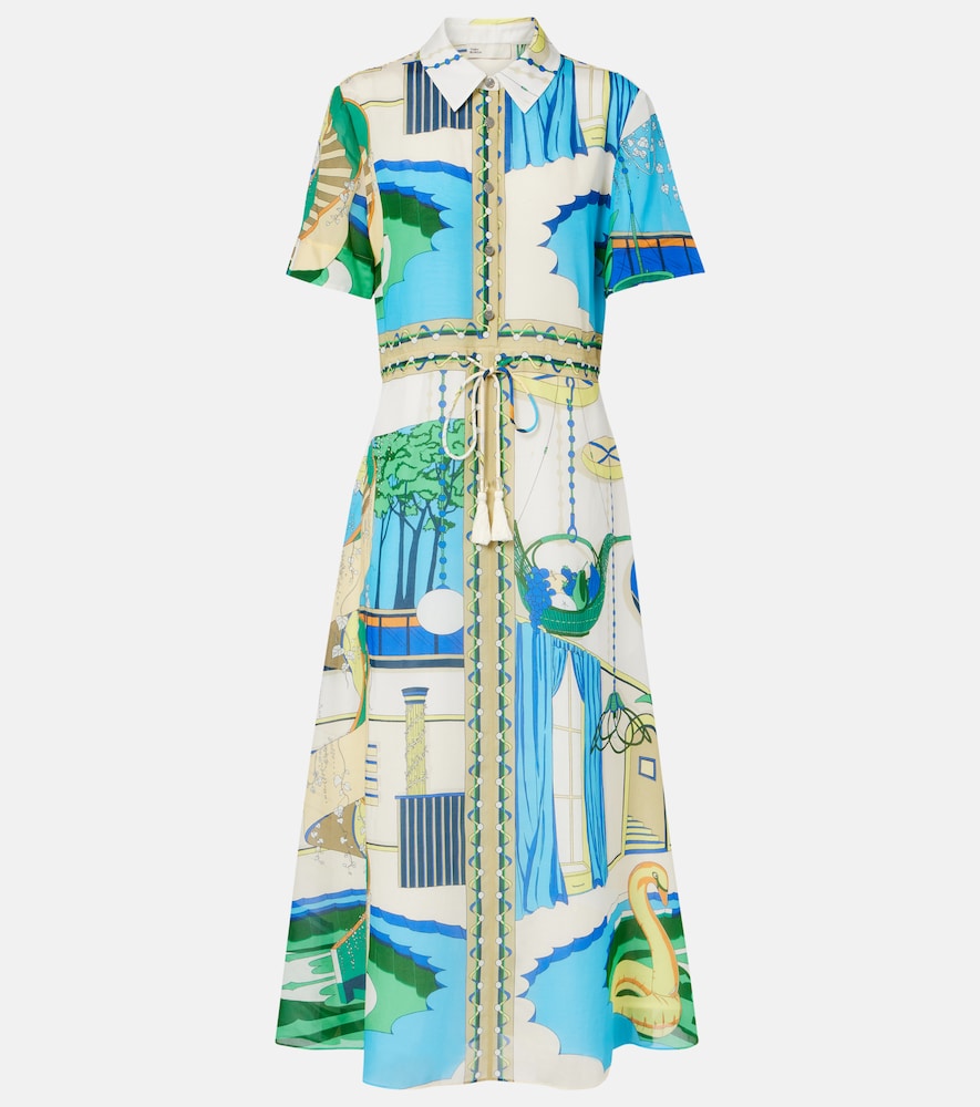 Tory Burch Printed silk and cotton shirt dress
