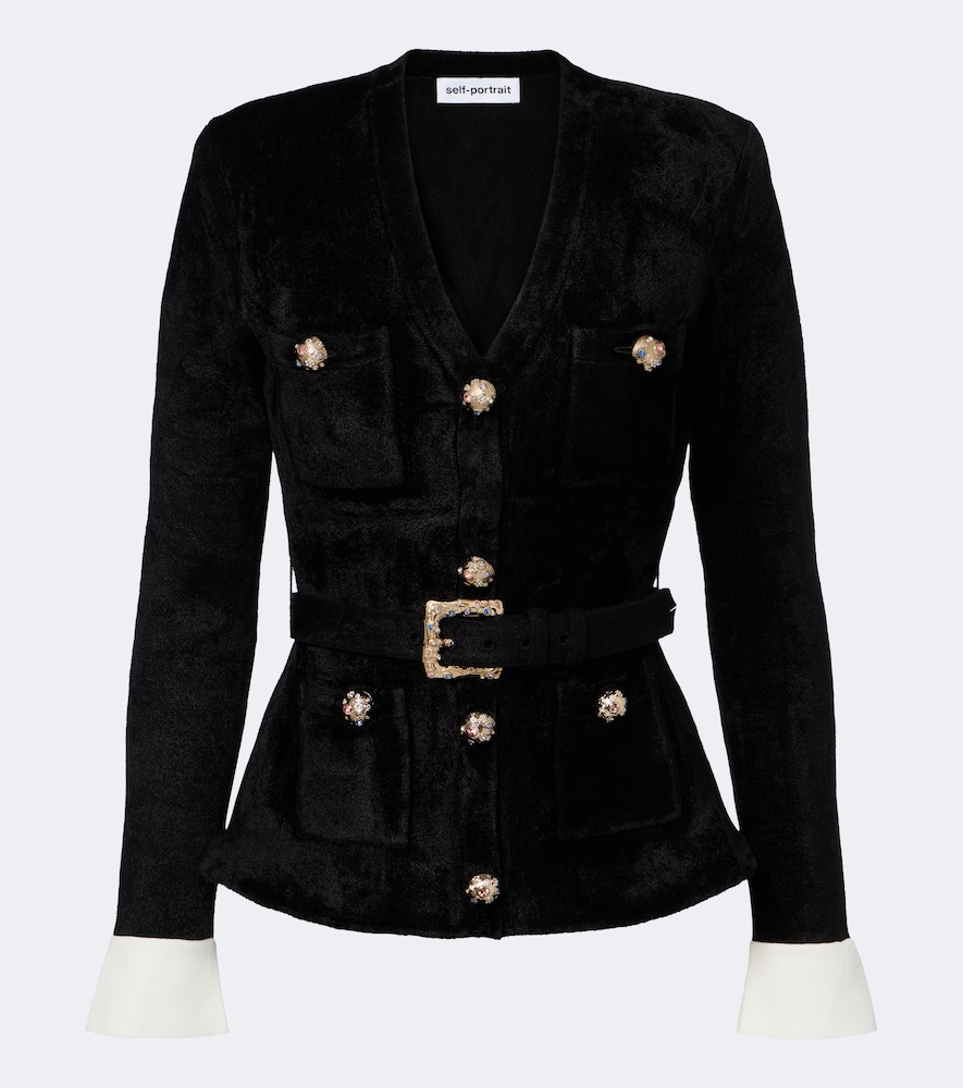 Self-Portrait Veste en chenille ornements 390$