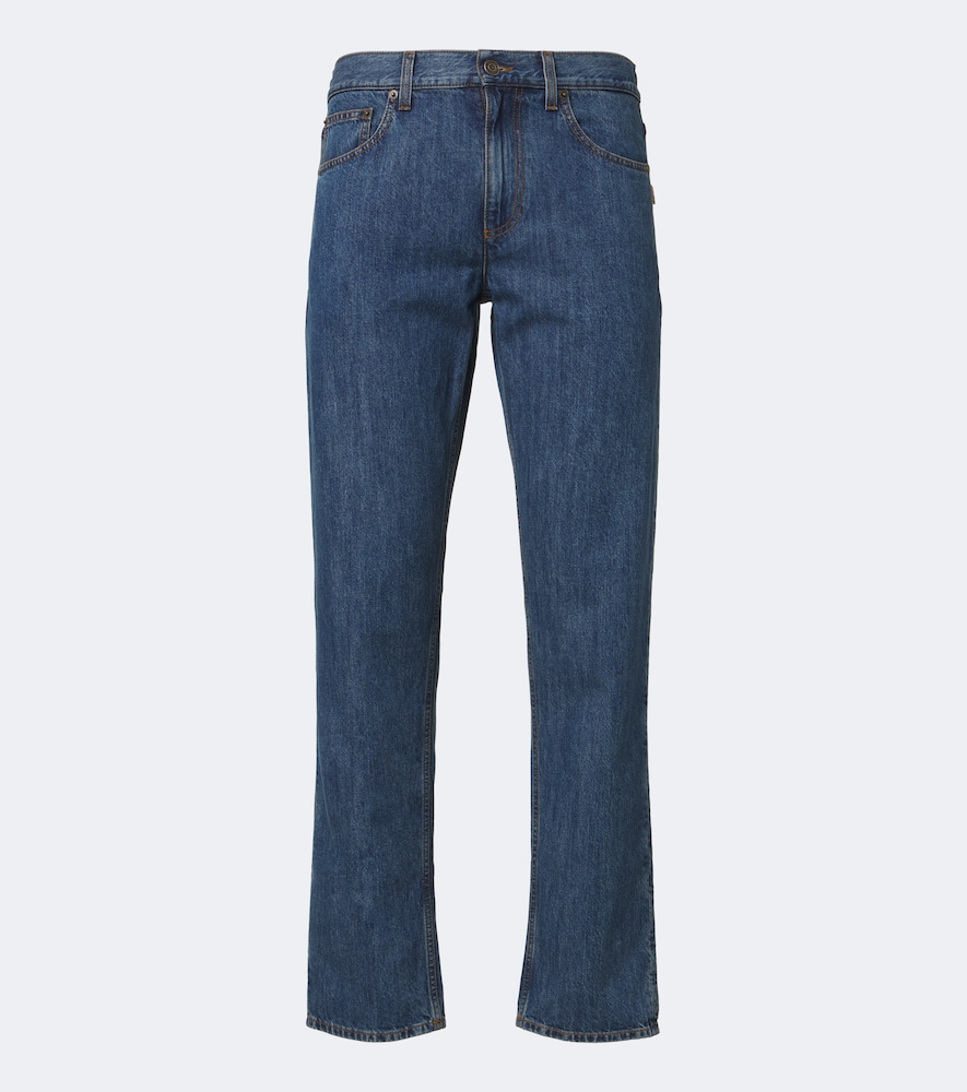 Jeans regular con pelle