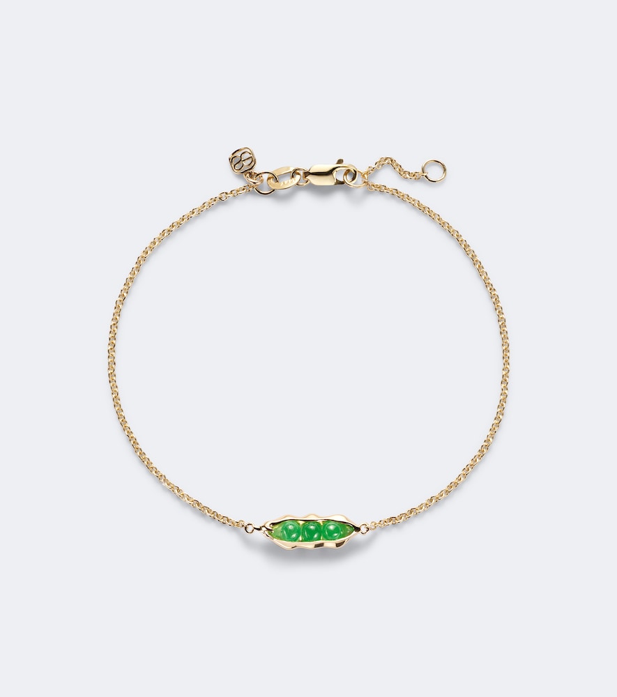 Armband Pea Pod aus 14kt Gelbgold mit Jade