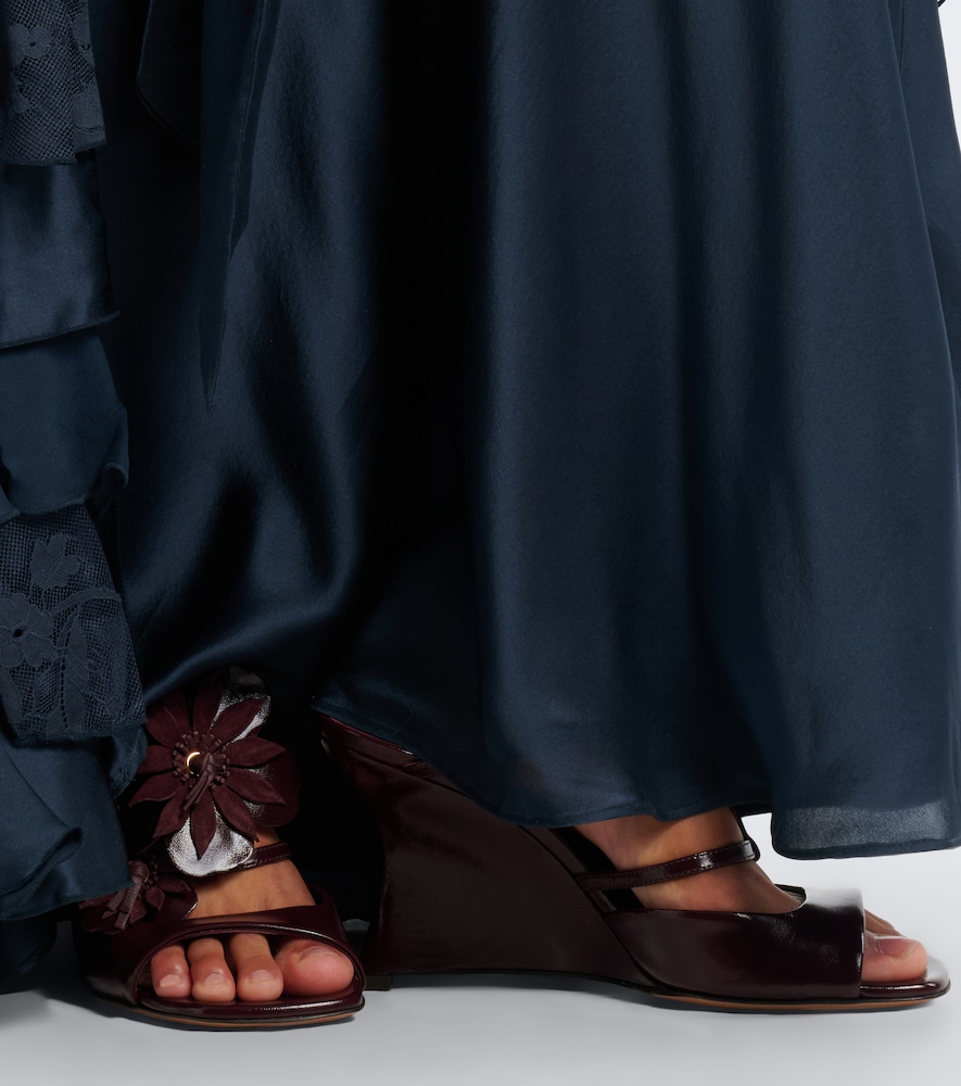 Belara Floral-Appliqué Wedge