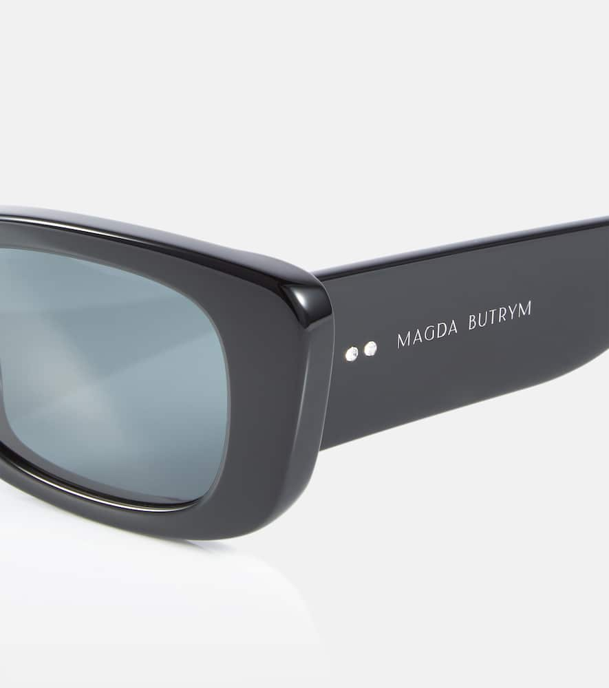 Shop Magda Butrym Cat-eye Acetate Sunglasses In Black/ Grey