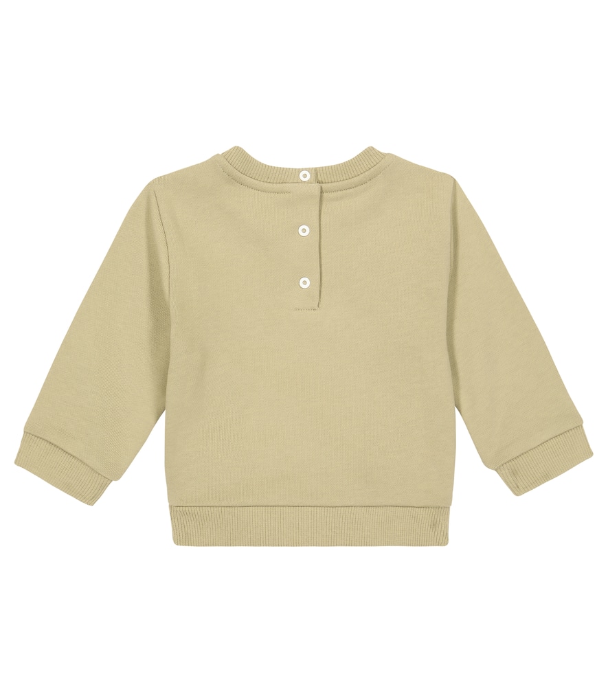 Balmain Baby Logo Cotton-blend Sweatshirt In Green