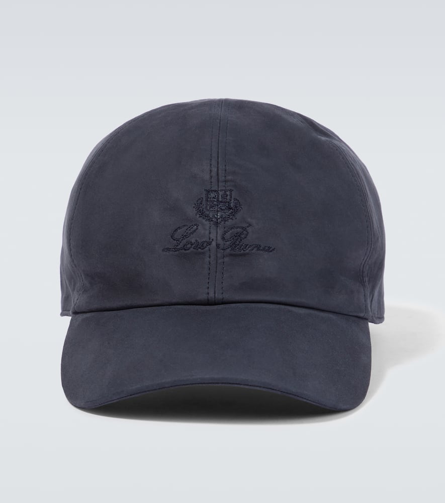 Logo suede baseball cap