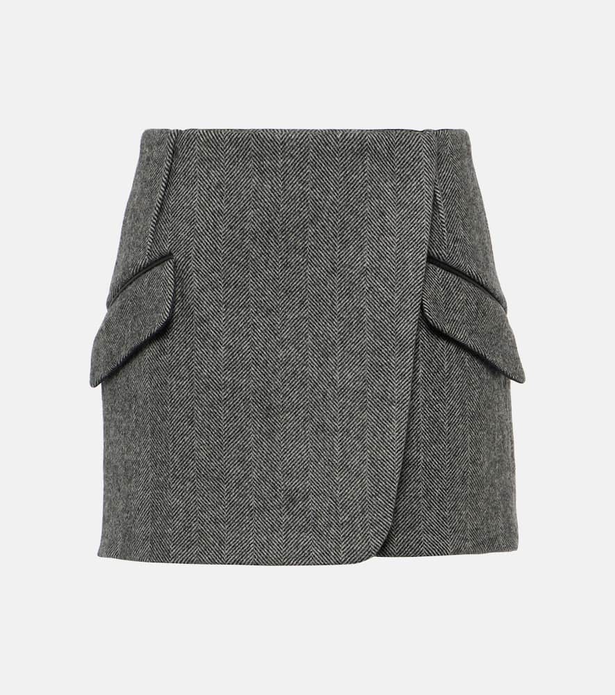 Simkhai Payton checked wool-blend miniskirt