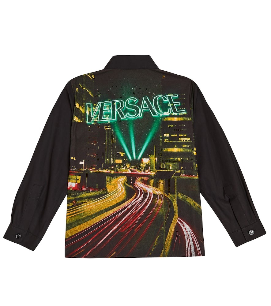 Versace Printed Cotton Shirt In Black