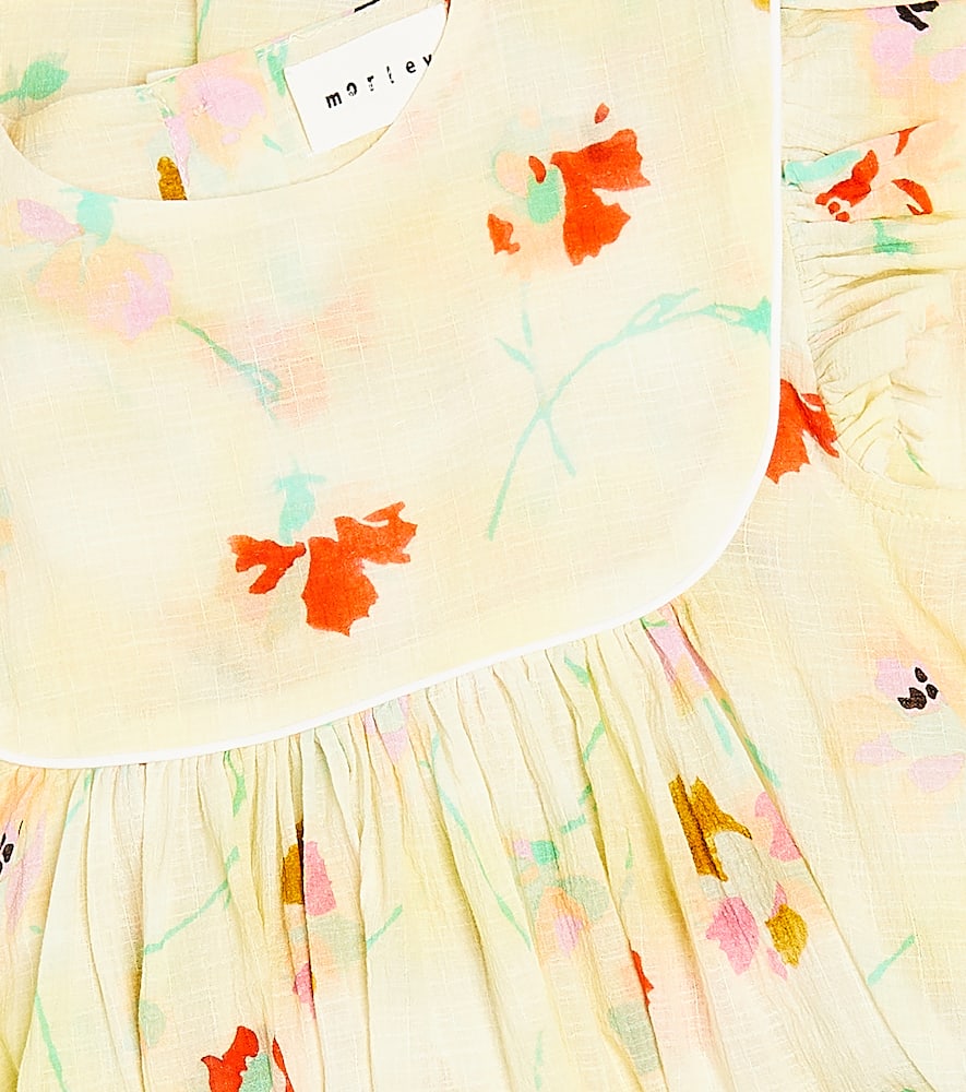 Morley Printed Ruffled Cotton Dress In Yellow