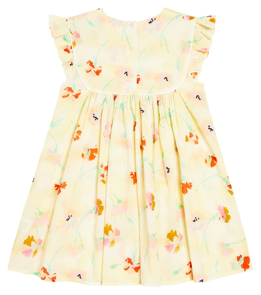 Morley Printed Ruffled Cotton Dress In Yellow