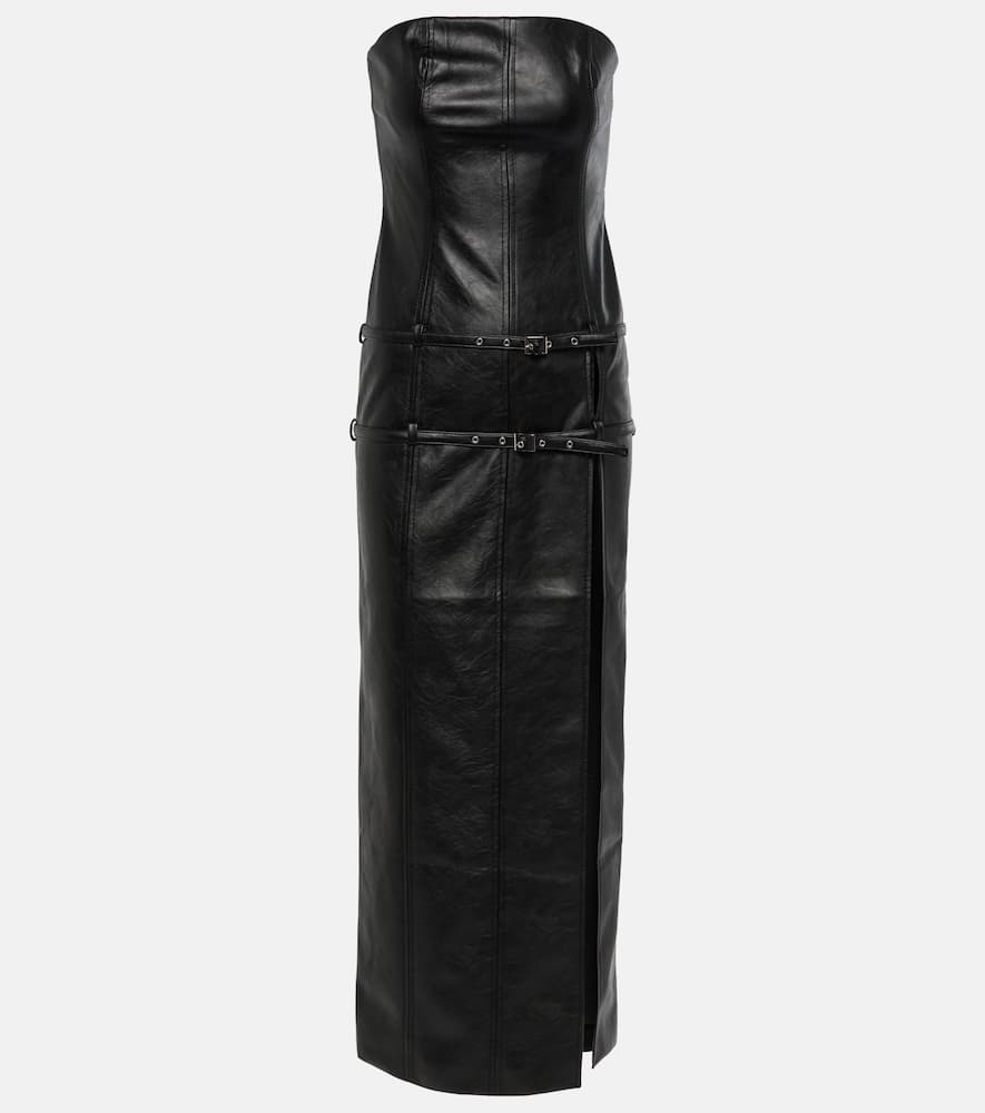 Saima faux leather maxi dress