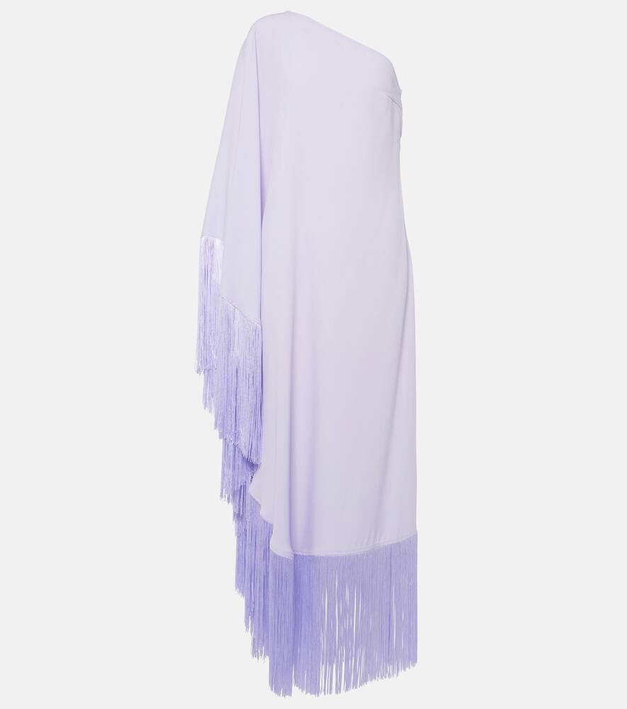 TALLER MARMO SPRITZ FRINGED CRÊPE CADY GOWN