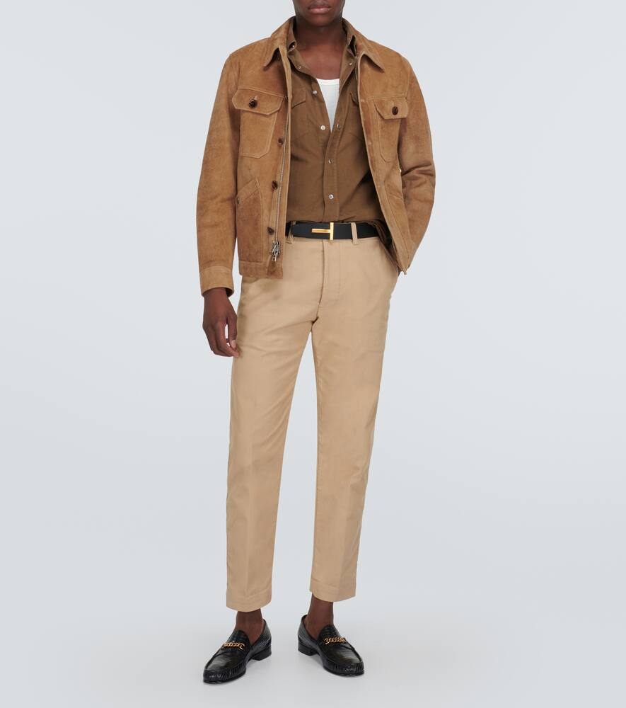 Tom Ford Suede Field Jacket In Brown