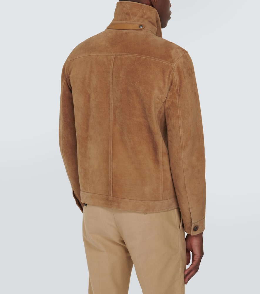 Tom Ford Suede Field Jacket In Brown