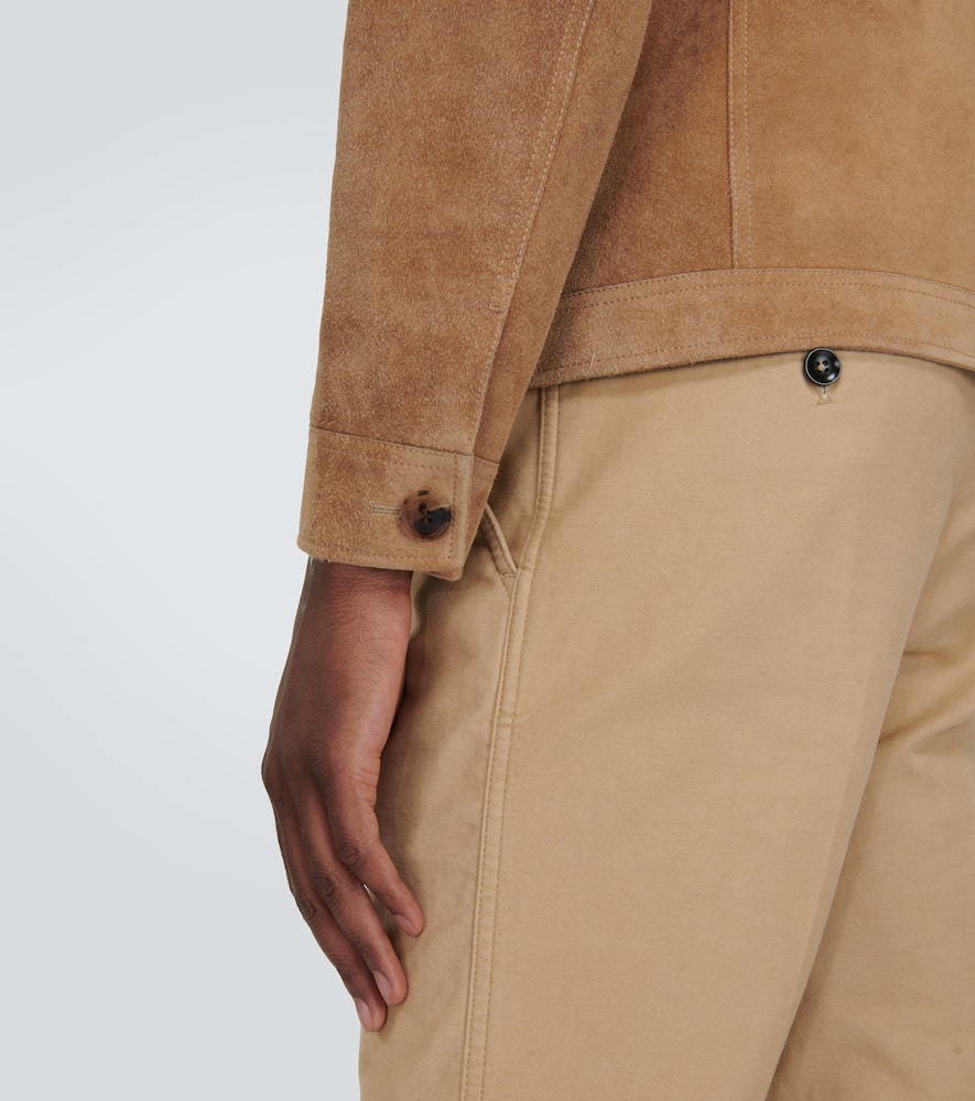 Tom Ford Suede Field Jacket In Brown