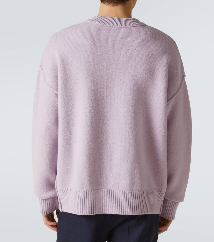 Ami Alexandre Mattiussi Ami Paris Knitwear In Lilac/off White
