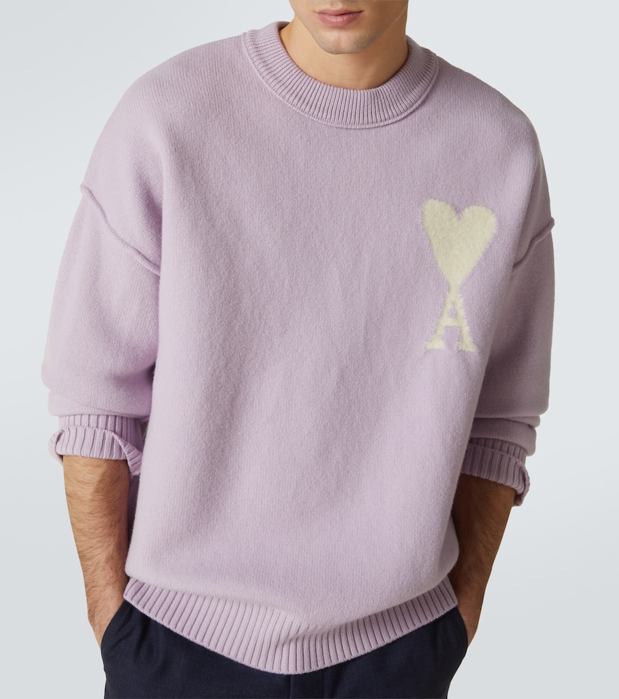Ami Alexandre Mattiussi Ami Paris Knitwear In Lilac/off White
