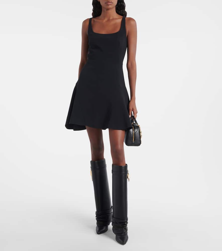 Givenchy Shark Lock Stiletto Leather Knee-high Boots In Black