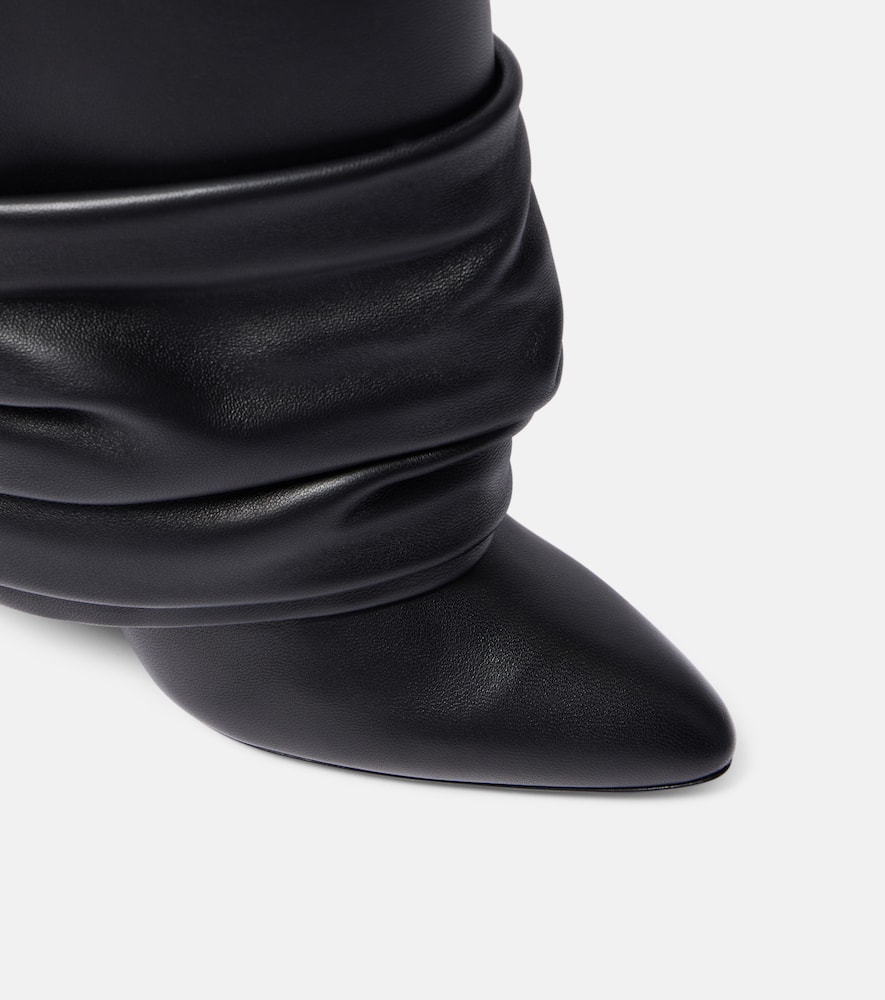 Givenchy Shark Lock Stiletto Leather Knee-high Boots In Black