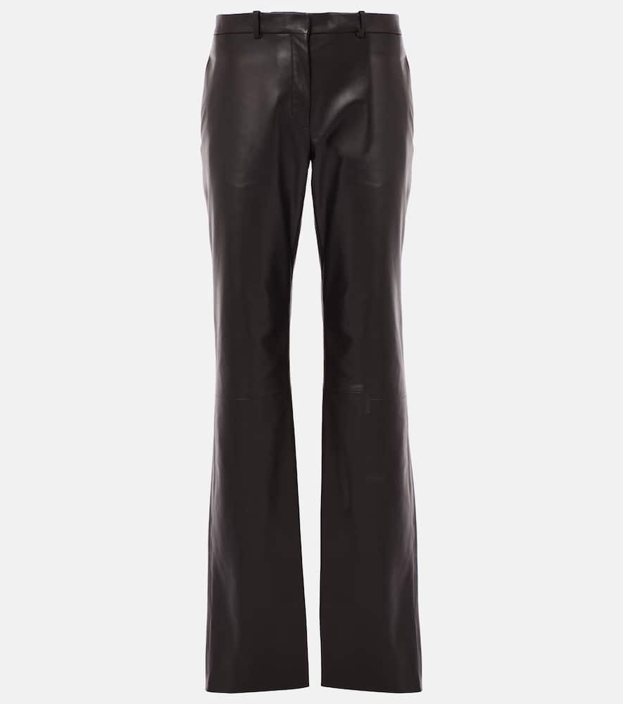 Selviese leather straight pants