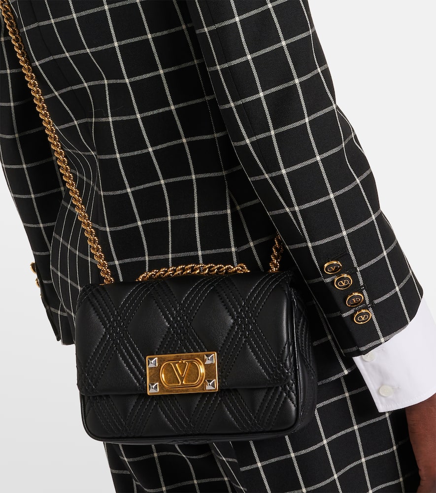 VALENTINO GARAVANI QUILTIE 67 SMALL LEATHER SHOULDER BAG