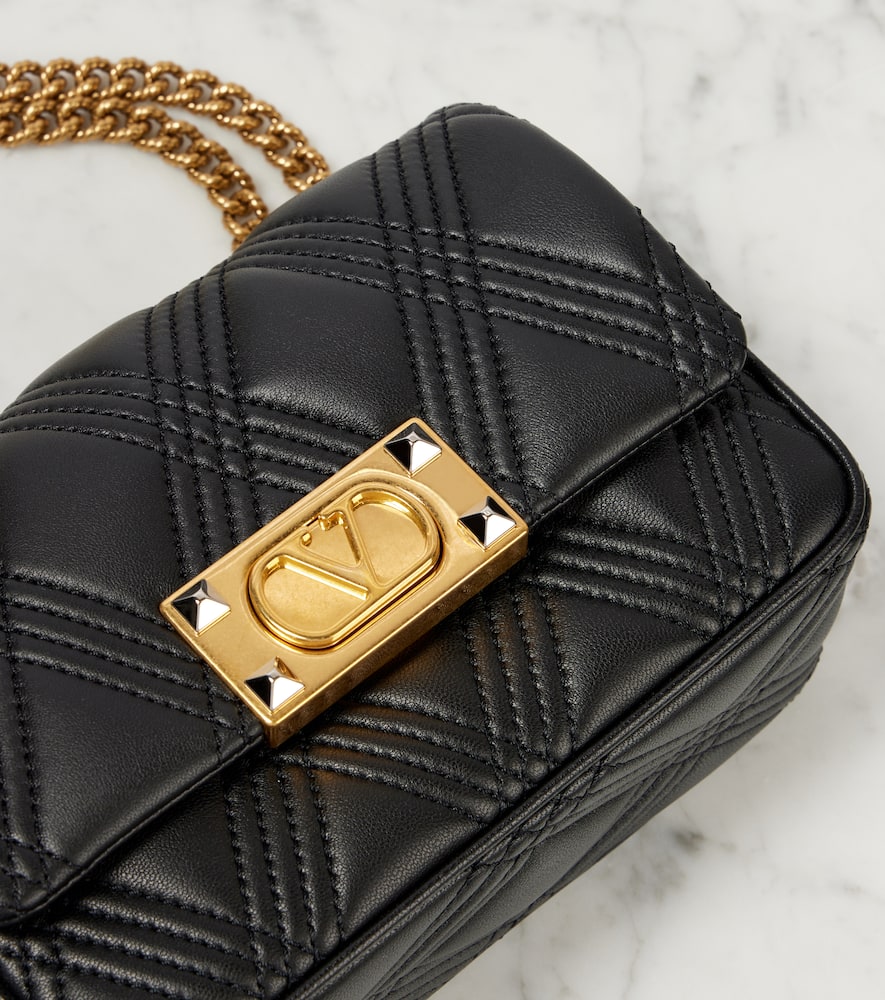 VALENTINO GARAVANI QUILTIE 67 SMALL LEATHER SHOULDER BAG