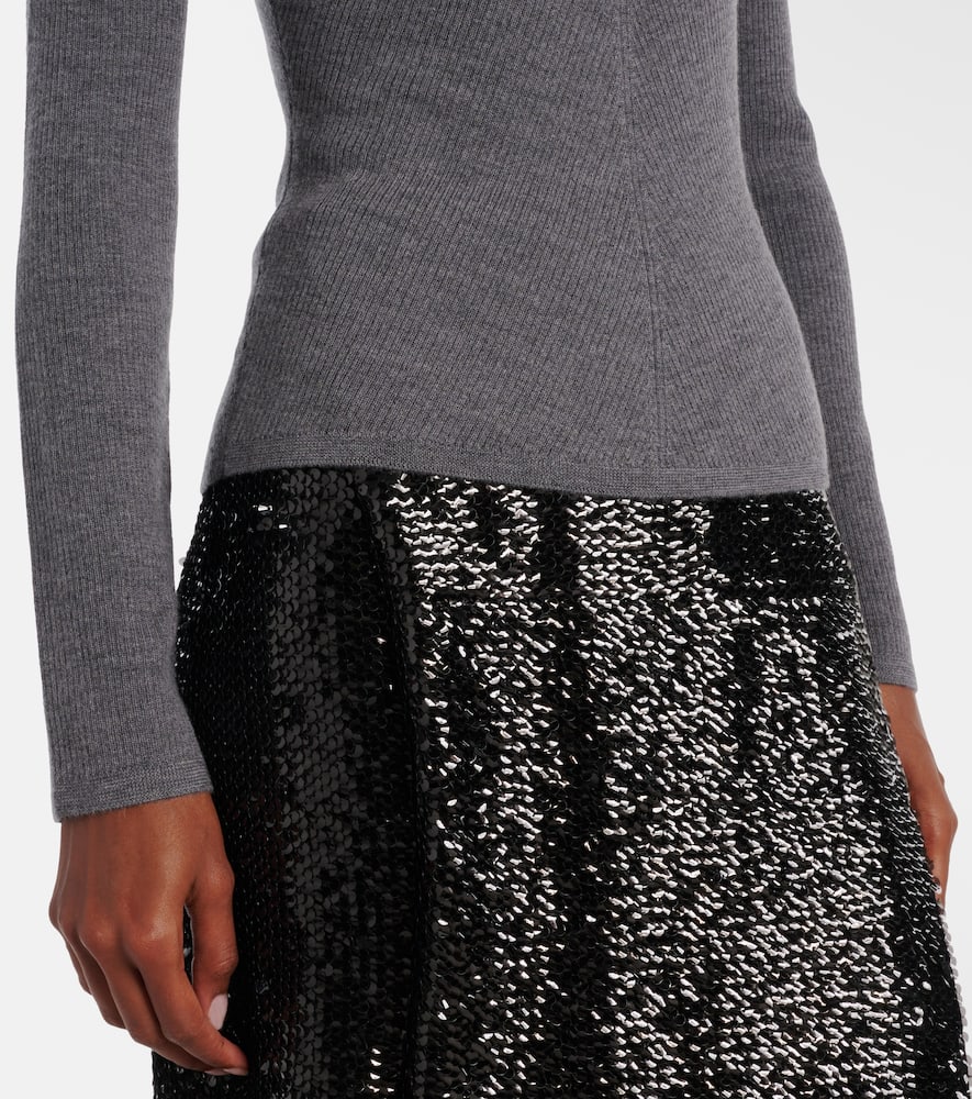 Emilia Wickstead Wool Cashfeel Collared Sweater In Gray