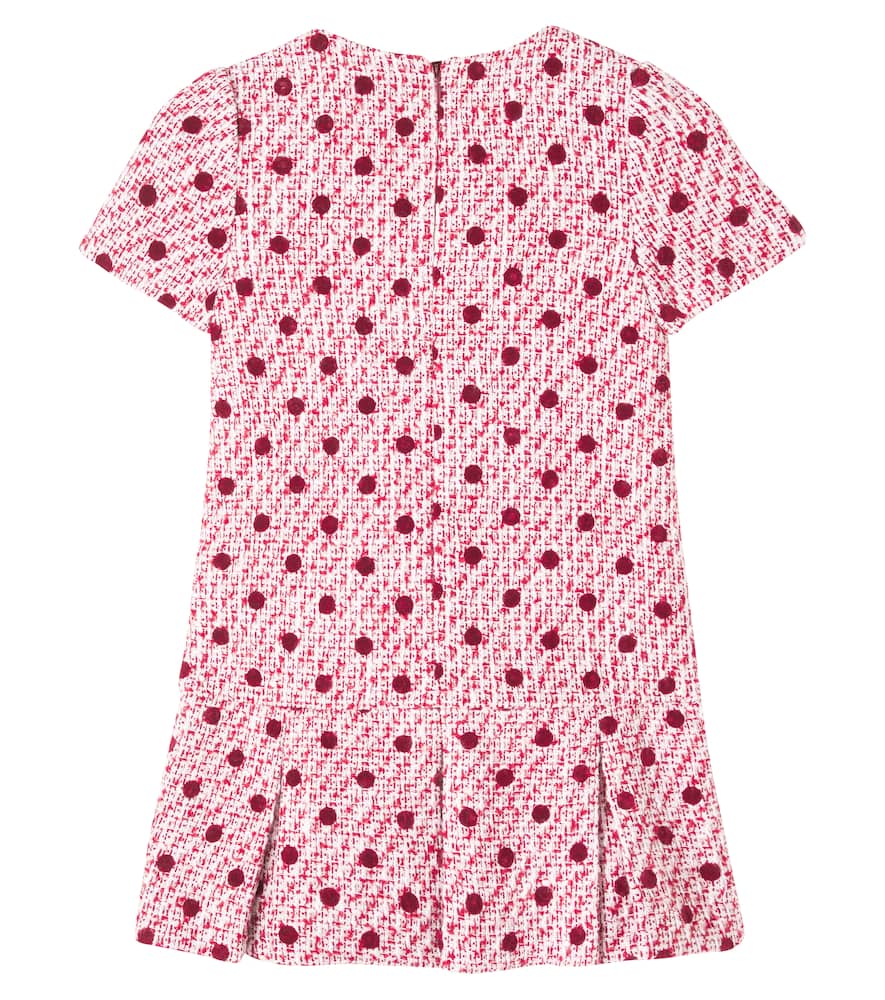 Self-portrait Bow-embellished Tweed Dress In Red