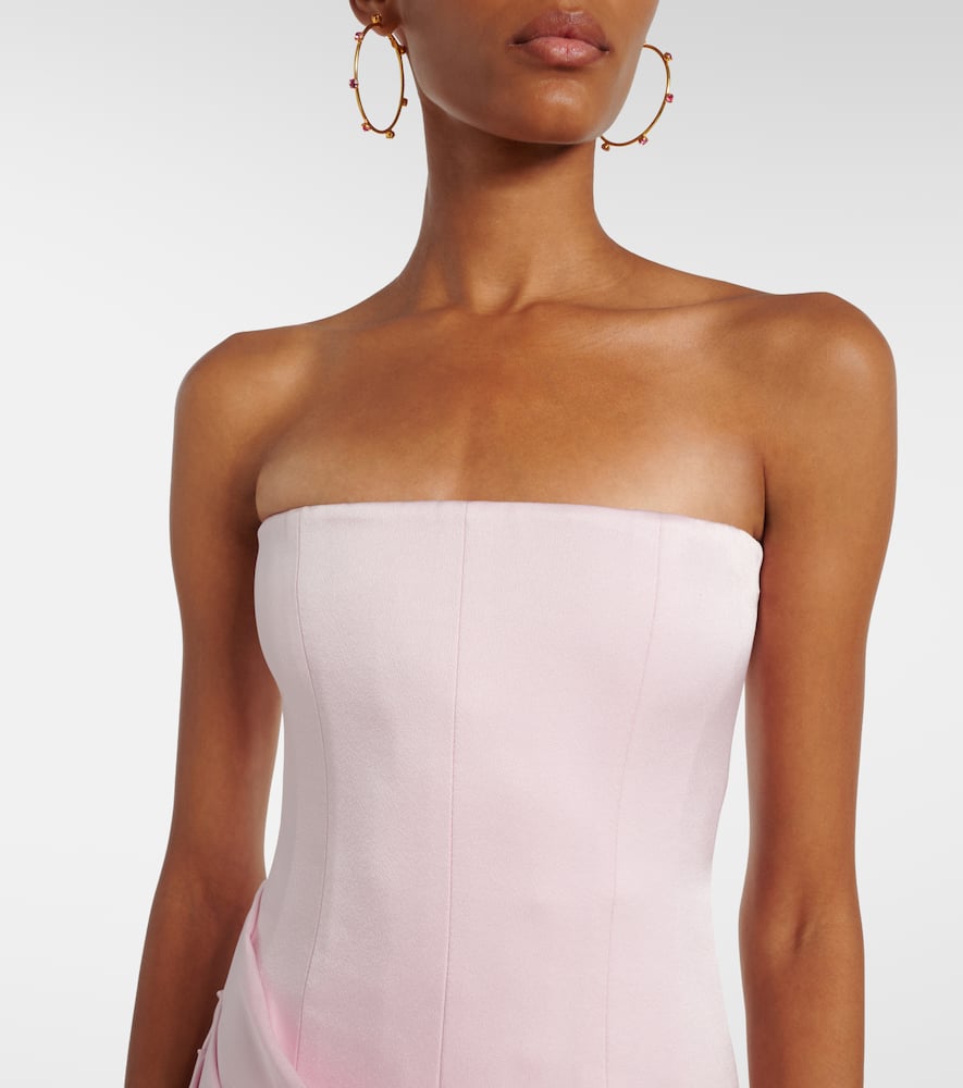 Alex Perry Draped Bustier Gown In Pink