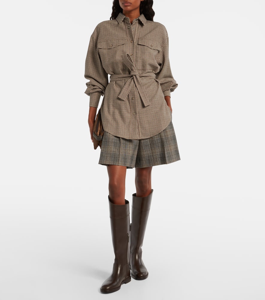  Brunello Cucinelli Brunello Cucinelli Checked Virgin Wool Shorts 