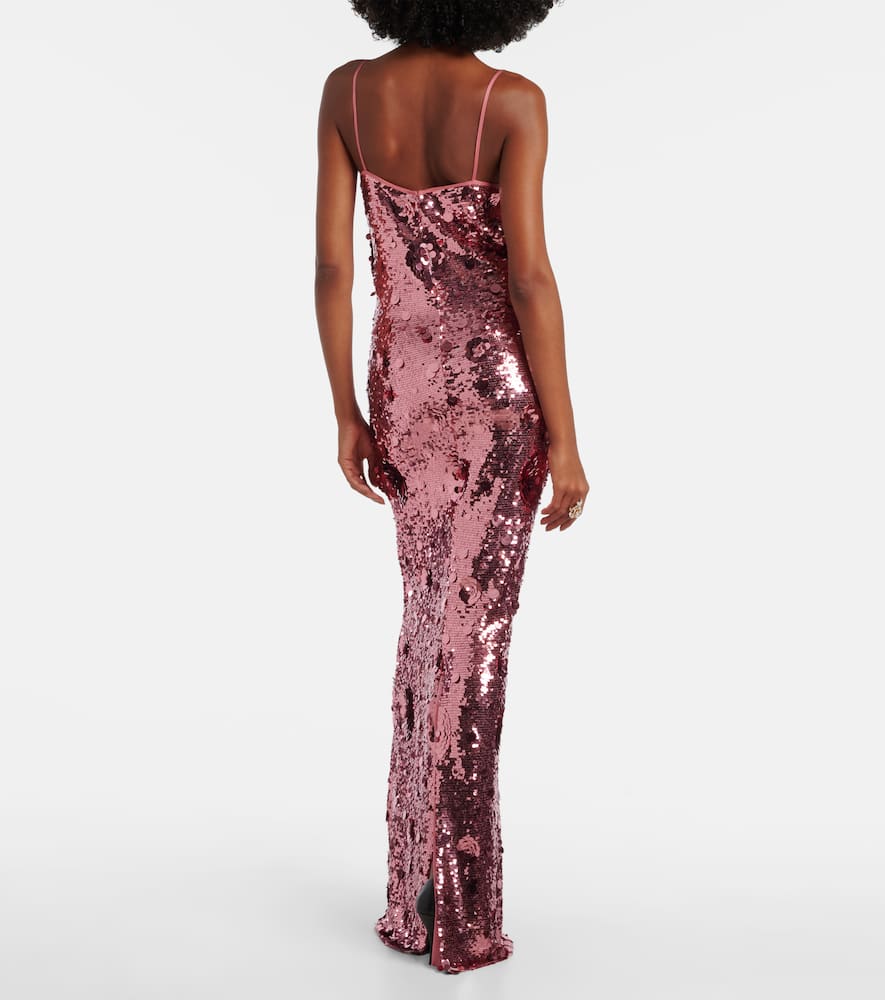 The New Arrivals Ilkyaz Ozel Isis Sequined Gown In Pink