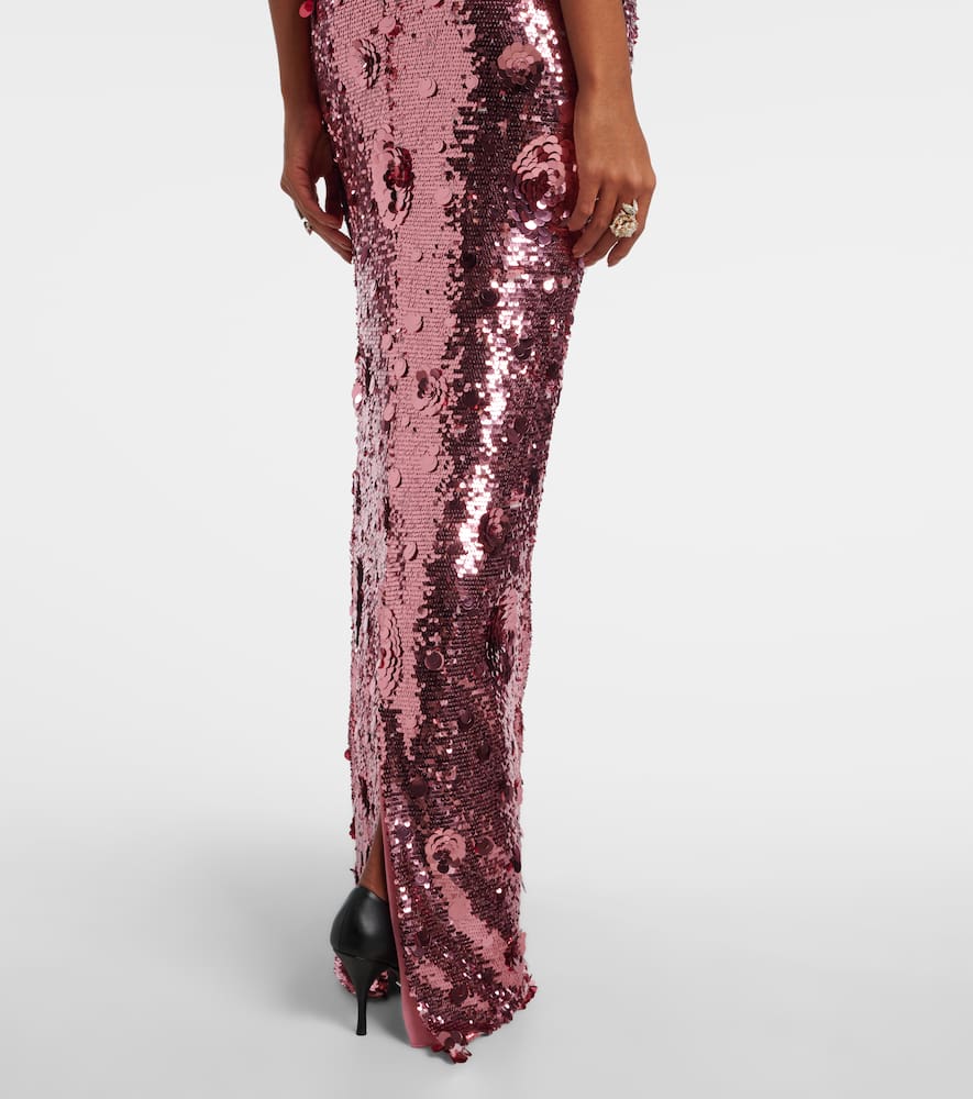 The New Arrivals Ilkyaz Ozel Isis Sequined Gown In Pink
