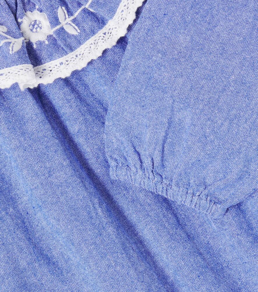 Louise Misha Baby Ilani Cotton Chambray Playsuit In Blue