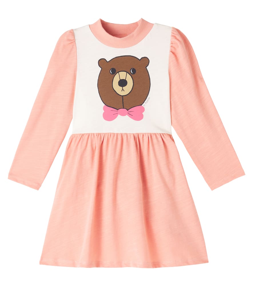 Mini Rodini Colorblocked Printed Cotton Dress In Pink